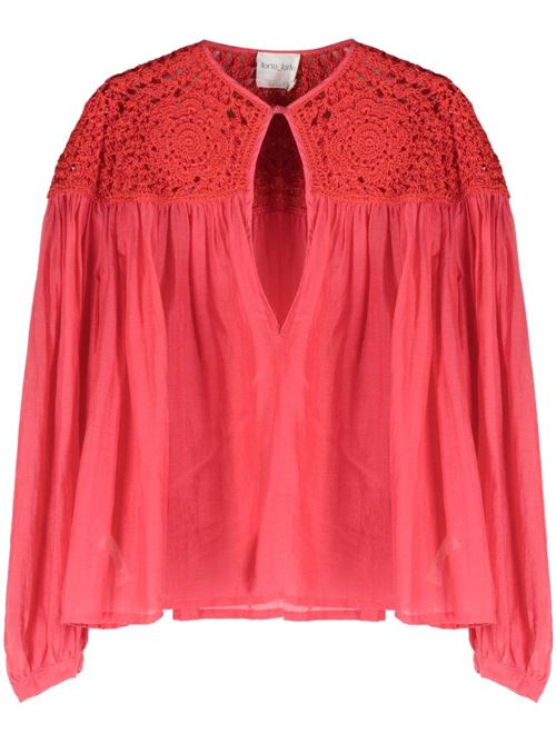 Top in misto cotone rosso Forte forte | 12411LOVE